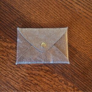 Les Cleias Paris made in Italy leather Silver/pink card Wallet/coin purse